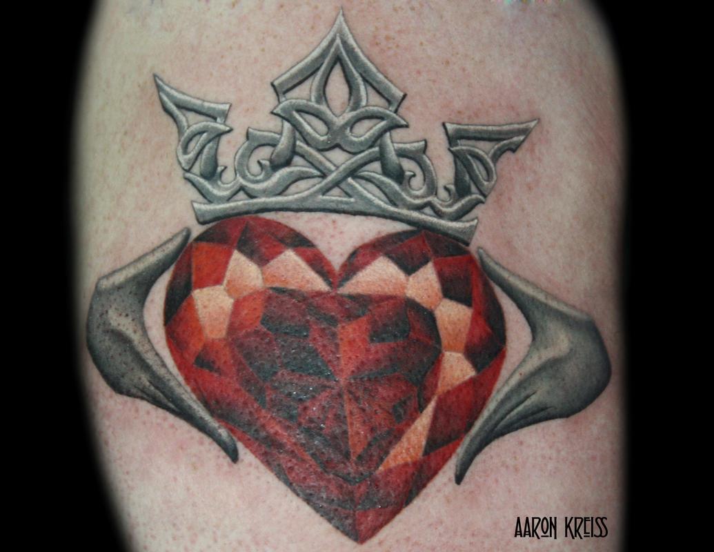 Diamond Heart Tattoo By Aaron Kreiss Tattoonow 